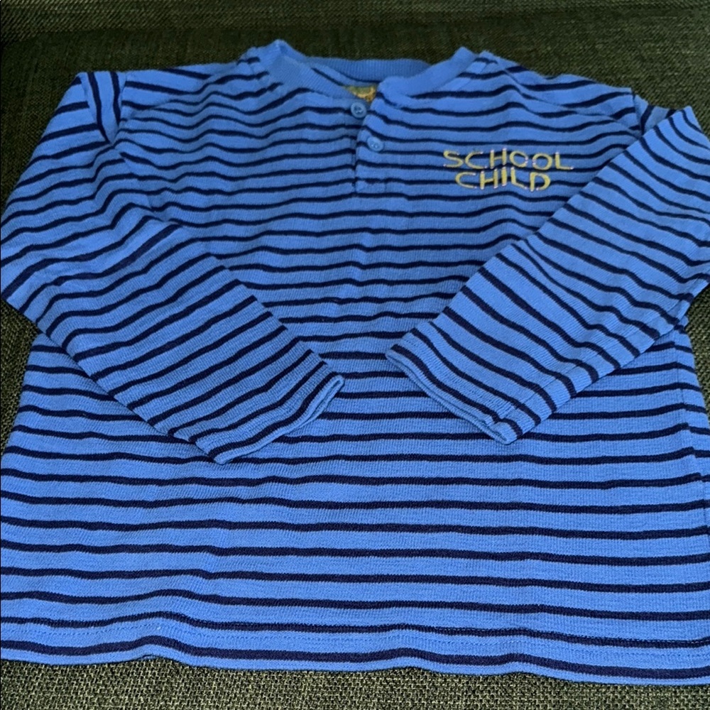 Bandy Button Blue Striped Kids Shirt size 8